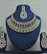 Green designer function wear ad necklace set