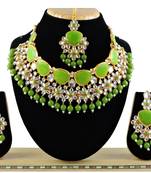 Green designer function wear ad necklace set
