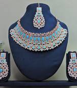 Turquoise designer function wear ad necklace set