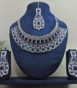 Blue designer function wear ad necklace set