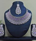 Purple designer function wear ad necklace set