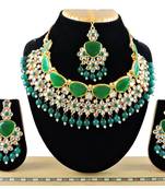 Green designer function wear ad necklace set