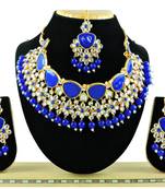 Blue designer function wear ad necklace set