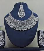 Grey designer function wear ad necklace set