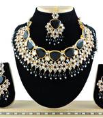 Black designer function wear ad necklace set
