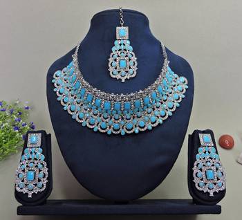 Turquoise designer function wear ad necklace set 1