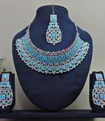 Turquoise designer function wear ad necklace set