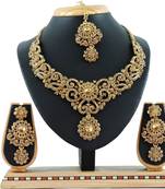 Gold designer function wear ad necklace set