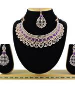 Purple designer function wear ad necklace set