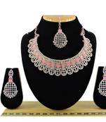 Pink designer function wear ad necklace set