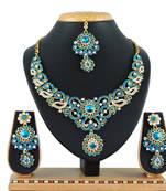 Turquoise designer function wear ad necklace set
