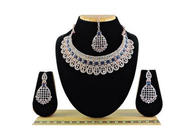 Blue designer function wear ad necklace set 1