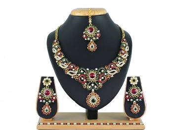 Multicolor designer function wear ad necklace set 1