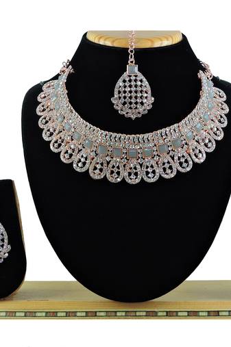 Grey designer function wear ad necklace set