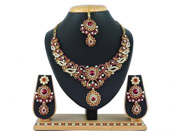 Multicolor designer function wear ad necklace set 1