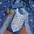 Women's blue embroidered dress material