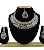 Green designer function wear ad necklace set