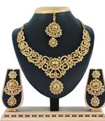 Gold designer function wear ad necklace set