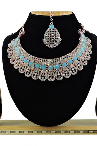 Turquoise designer function wear ad necklace set
