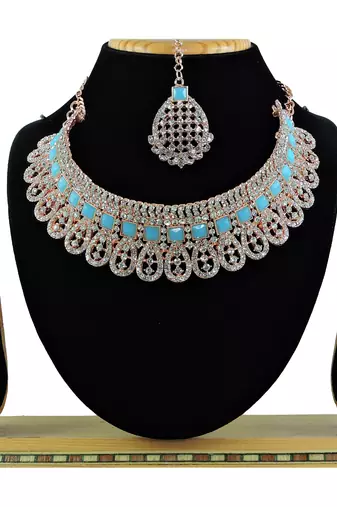 Turquoise designer function wear ad necklace set