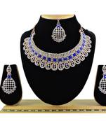 Blue designer function wear ad necklace set