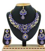 Blue designer function wear ad necklace set