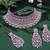 Pink designer function wear ad necklace set