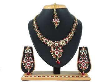 Multicolor designer function wear ad necklace set 1