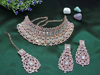 Multicolor designer function wear ad necklace set 1