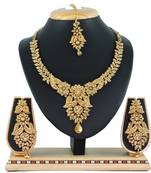 Gold designer function wear ad necklace set