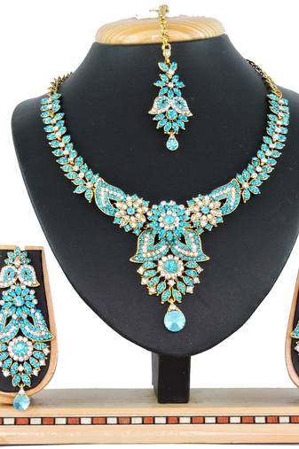 Turquoise designer function wear ad necklace set