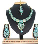 Turquoise designer function wear ad necklace set