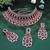 Maroon designer function wear ad necklace set