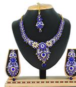 Blue designer function wear ad necklace set
