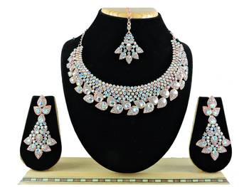 Multicolor designer function wear ad necklace set 1