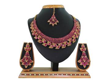 Multicolor designer function wear ad necklace set 1