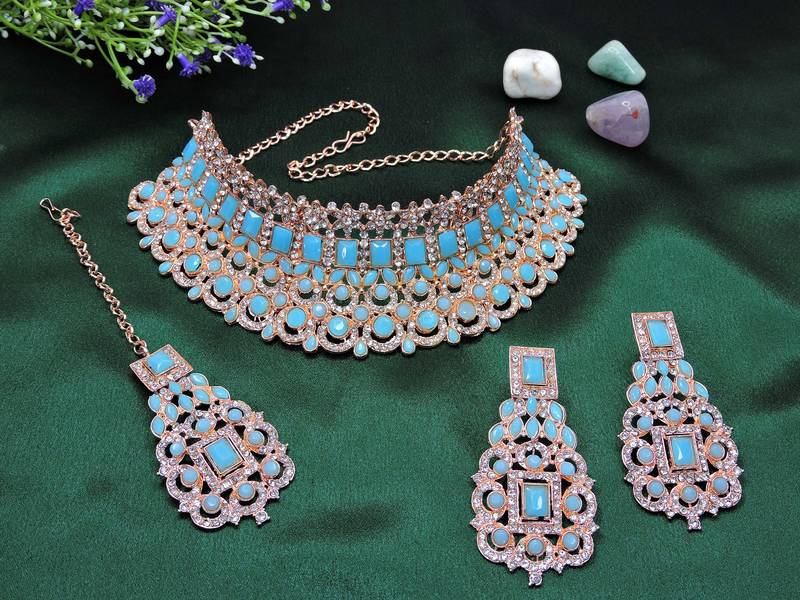 Turquoise designer function wear ad necklace set