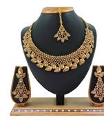 Gold designer function wear ad necklace set