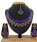 Blue designer function wear ad necklace set