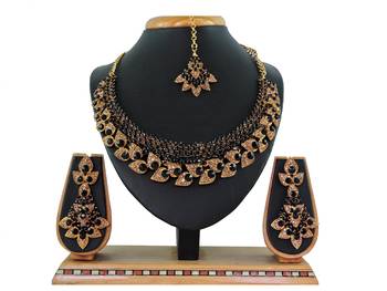 Black designer function wear ad necklace set 1