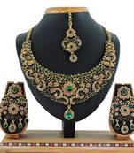 Green designer function wear ad necklace set