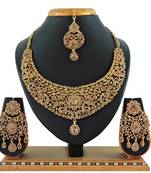 Gold designer function wear ad necklace set