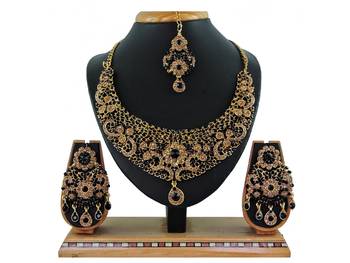 Black designer function wear ad necklace set 1