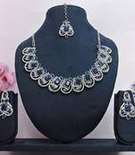 Blue designer function wear ad necklace set