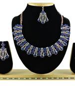 Blue designer function wear ad necklace set