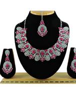 Red designer function wear ad necklace set
