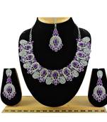 Purple designer function wear ad necklace set