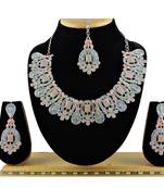 Orange designer function wear ad necklace set
