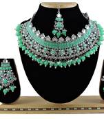 Green designer function wear ad necklace set