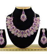 Purple designer function wear ad necklace set